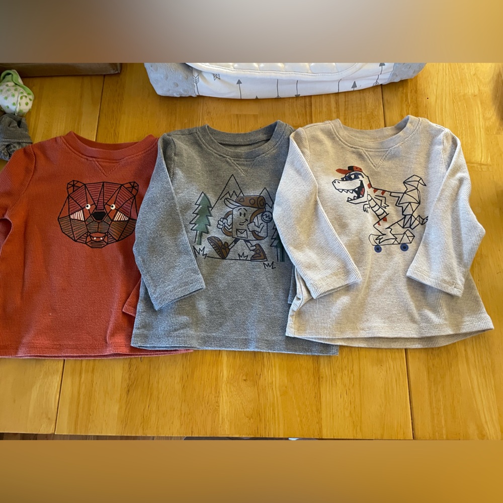 Garanimals Long Sleeve Shirts - Red, Gray, Cream